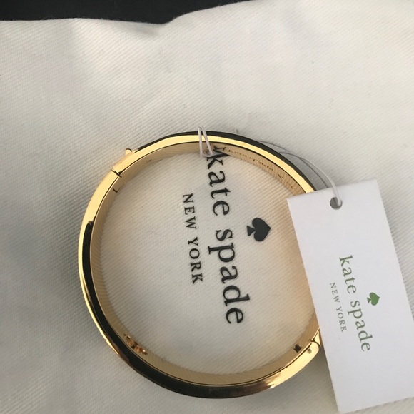 🆕GIFTED Kate Spade Bangle Bracelet Black & Gold - Picture 5 of 5